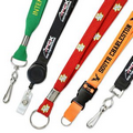 5/8" Custom Silkscreen Flat Ribbed Polyester Lanyards